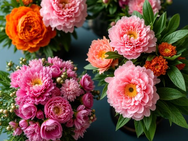 Buckets of fresh, rare flowers just arrived from local farms